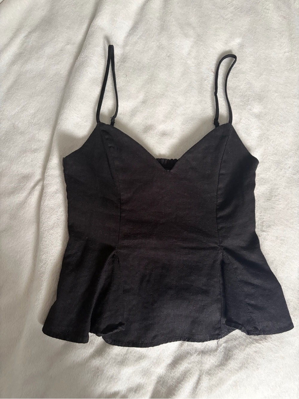 Zara Linen Cropped Tank Top